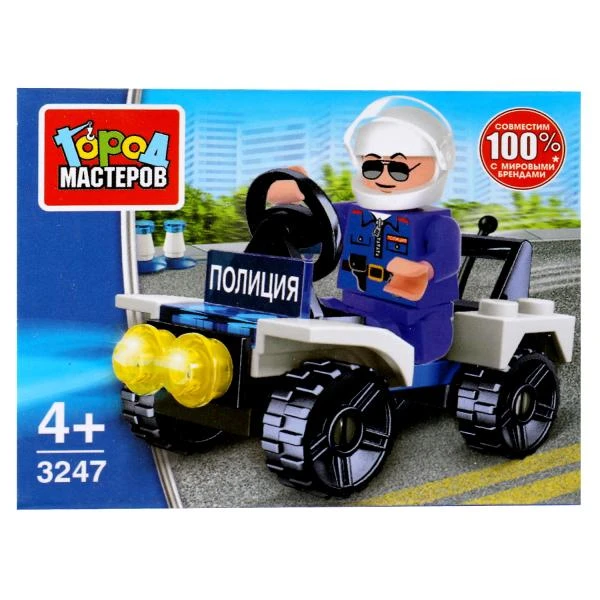 Конструктор ПОЛИЦЕЙСКИЙ на машине, 27дет. Город мастеров Конструктор ПОЛИЦЕЙСКИЙ на машине, 27дет. Город мастеров