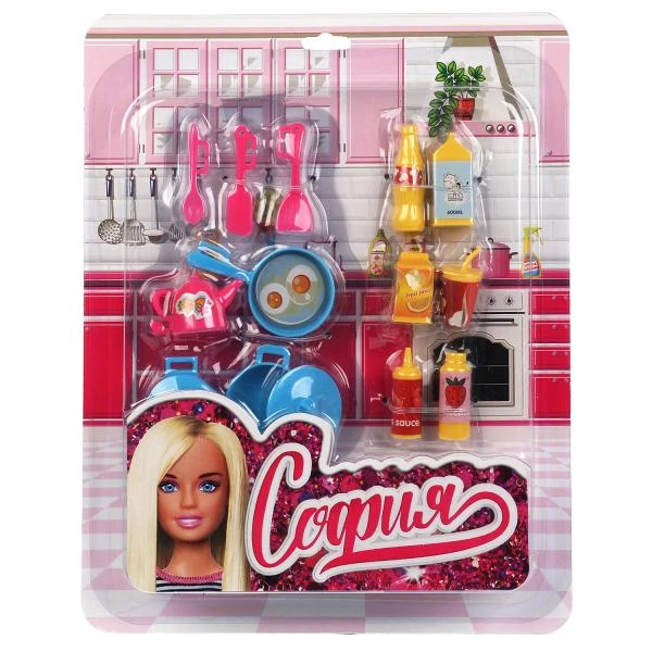 Аксессуары для кукол 29 см комплект акс для Софии, для кухни, блистер КАРАПУЗ