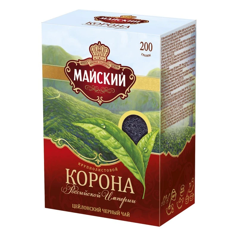 Чай Майский Корона Российской Империи черный крупнолистовой, 200г 13433 Чай Майский Корона Российской Империи черный крупнолистовой, 200г 13433