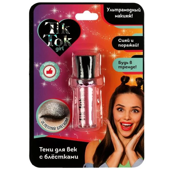 Тени для век с блестками роликовые цвет: розовый TIK TOK GIRL