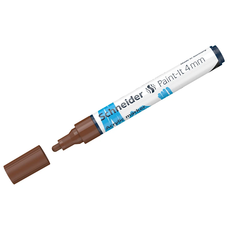 Маркер акриловый Schneider "Paint-It 320" 4мм, пулевидный, коричневый