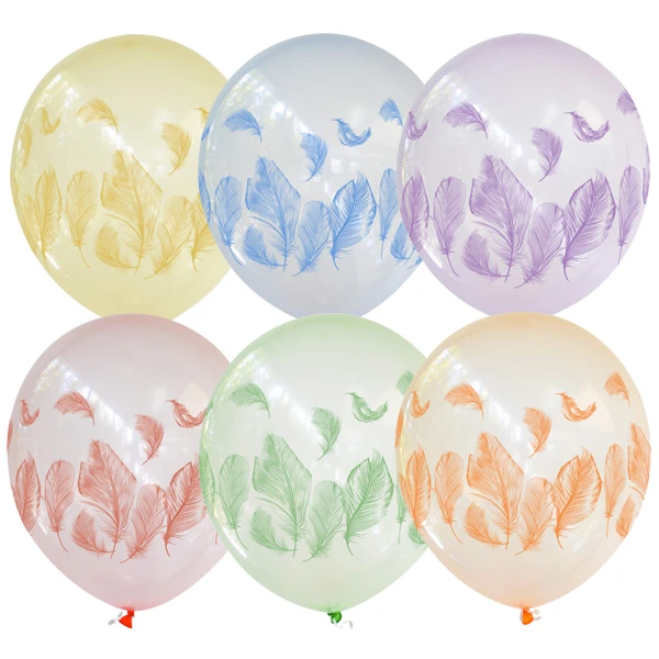 12"/30см Кристалл Bubble ассорти рис Перья 25шт 12"/30см Кристалл Bubble ассорти рис Перья 25шт