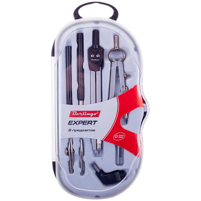 Готовальня Berlingo "Expert" 8 предметов, циркуль 135мм, пластиковый Готовальня Berlingo "Expert" 8 предметов, циркуль 135мм, пластиковый