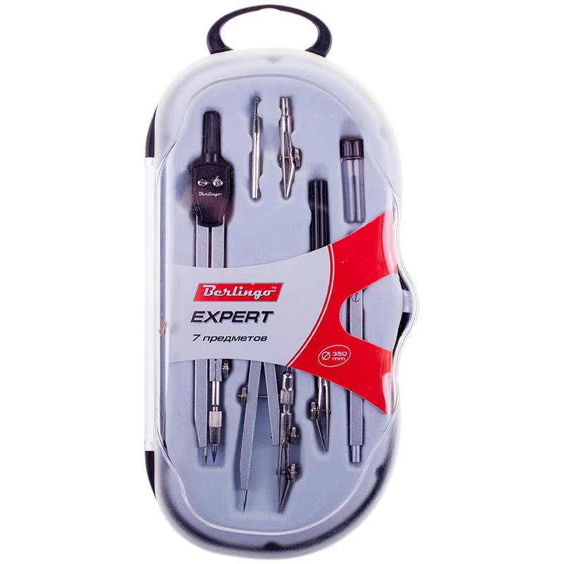 Готовальня Berlingo "Expert" 7 предметов, циркуль 135мм, пластиковый