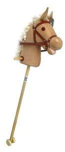 Лошадка-скакалка с колесиками,  вельвет,  95 см,  звук галопа 61840 штр.: 