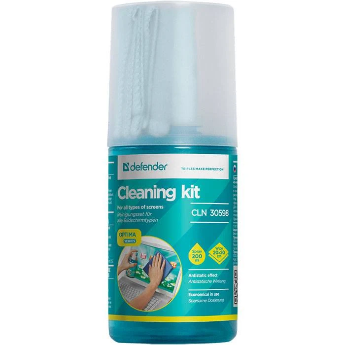 Набор очищающий для экрана DEFENDER OPTIMA CLN 200 мл спрей+салфетка(микрофибра)