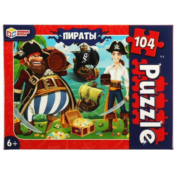 Пираты. Пазл классический в коробке 104 детали. Умные игры Пираты. Пазл классический в коробке 104 детали. Умные игры