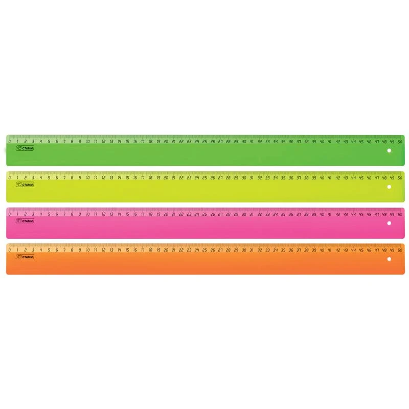 Линейка 50см, флуоресцентная: ЛН93 штр.:  4620000637967