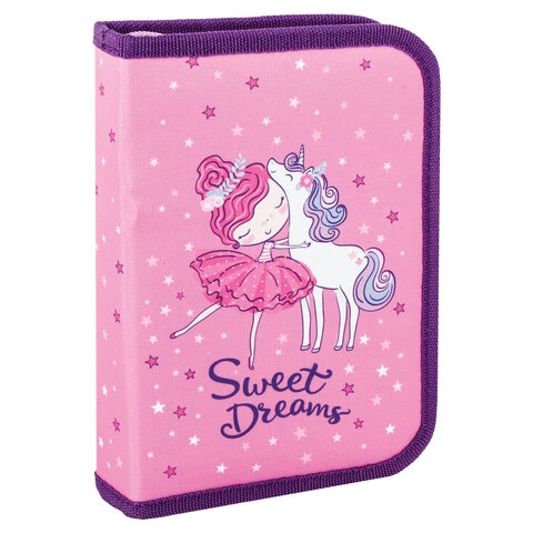 Пенал BRAUBERG, 1 отделение, ткань, 21х14 см, "Unicorn", 270303 Пенал BRAUBERG, 1 отделение, ткань, 21х14 см, "Unicorn", 270303