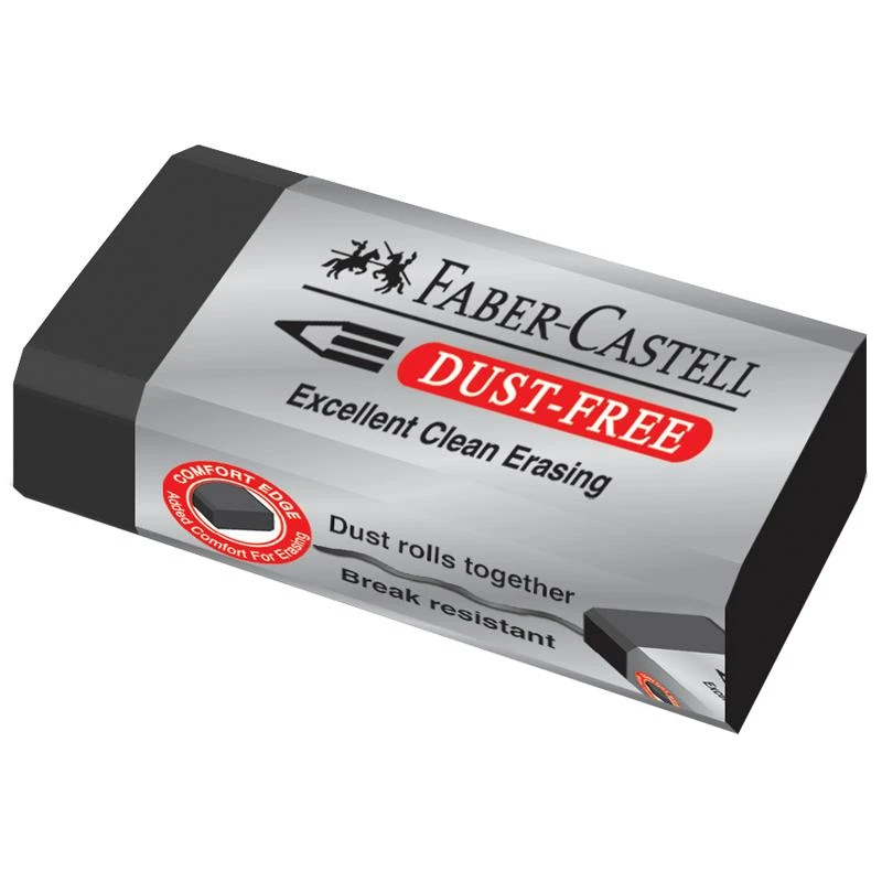 Ластик Faber-Castell "Dust-Free", прямоугольный, картонный футляр, Ластик Faber-Castell "Dust-Free", прямоугольный, картонный футляр,