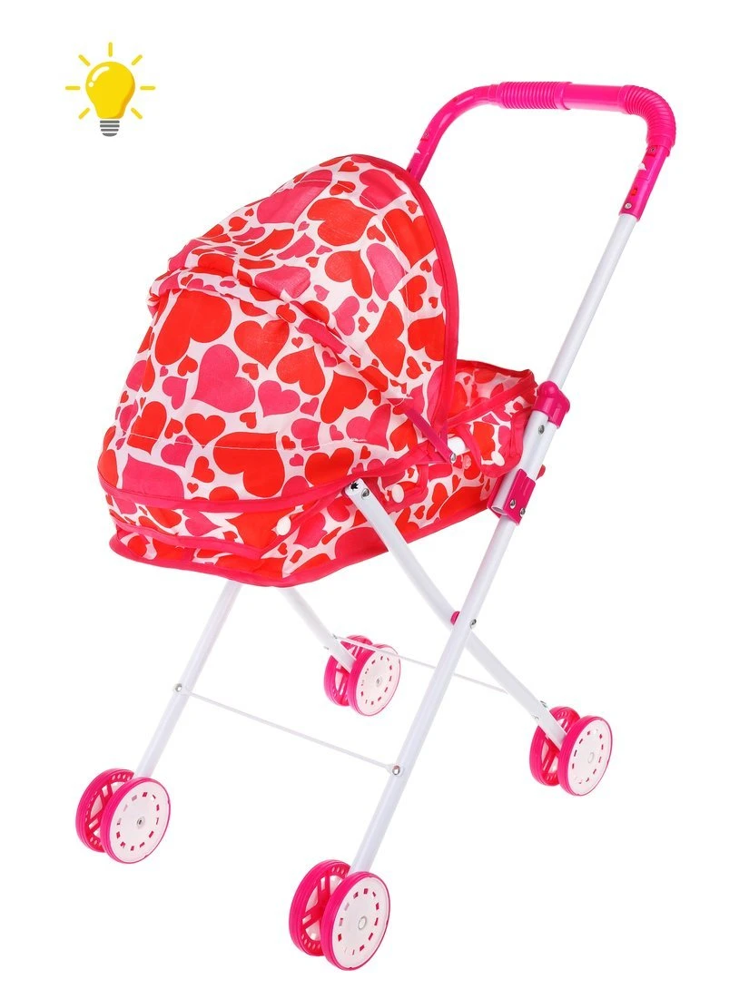 Коляска-люлька Сердца светящаяся, металл. Коляска-люлька Сердца светящаяся, металл.