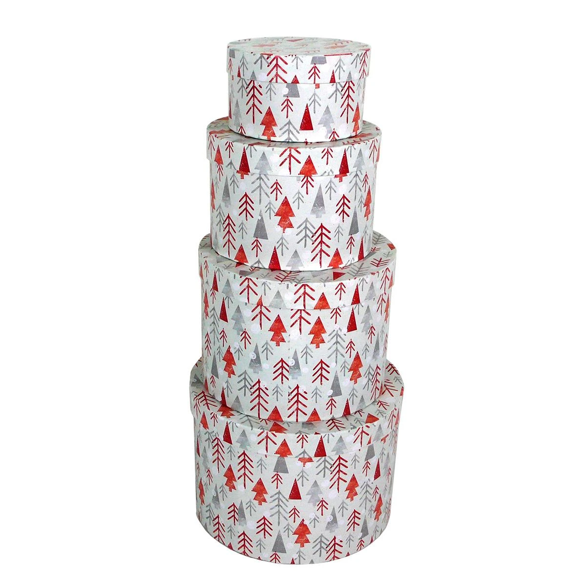 Коробка картонная 85 набор из 5 круглых (30*30*17-15*15*10см) Прекрасный секрет.