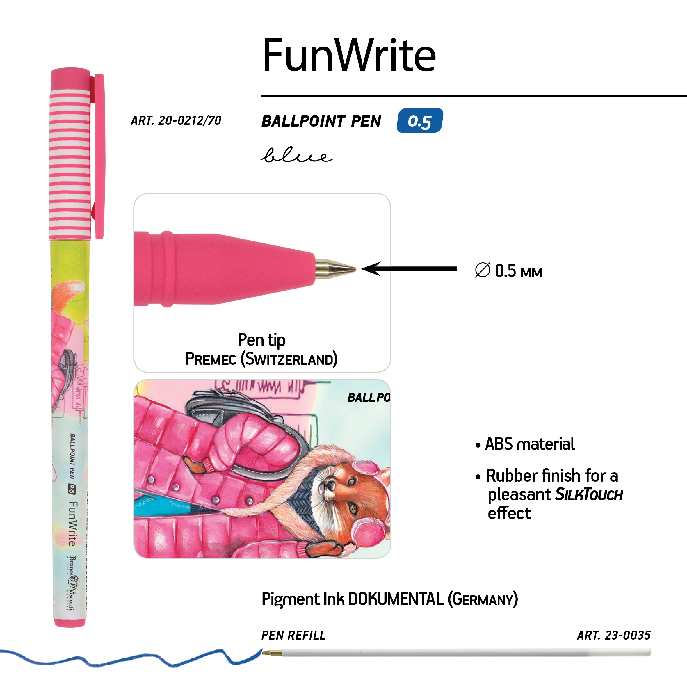 РУЧКА "FunWrite. Лиса с рюкзачком" ШАРИКОВАЯ, 0.5 ММ, СИНЯЯ РУЧКА "FunWrite. Лиса с рюкзачком" ШАРИКОВАЯ, 0.5 ММ, СИНЯЯ