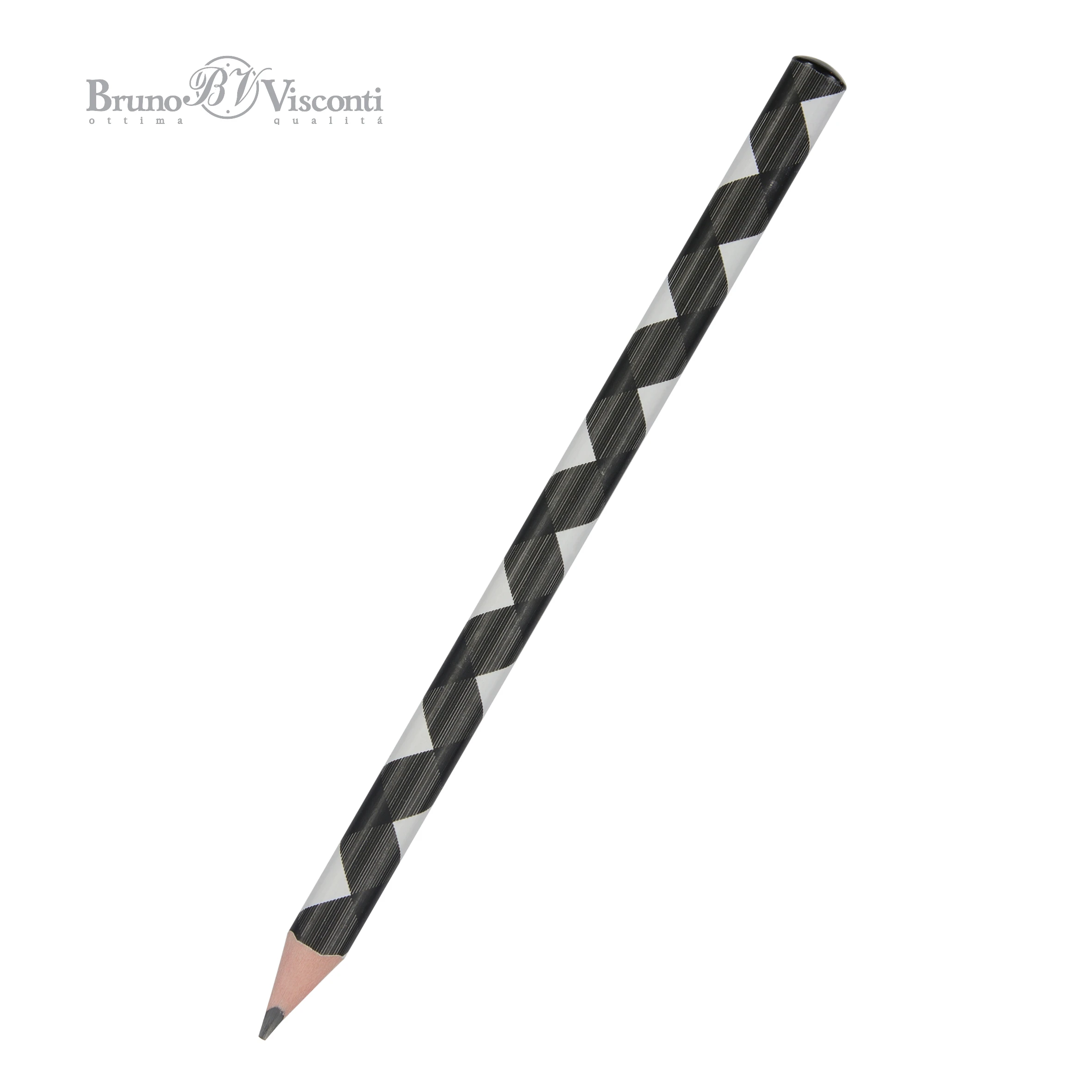 КАРАНДАШ ЧЕРНОГРАФИТОВЫЙ "HappyGraphix Jumbo. Монохром. Зигзаг" 4В,