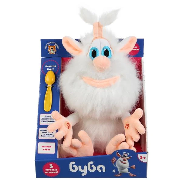 Игрушка мягкая БУБА интерактивный сказка и кормление 27см озвуч, в кор.