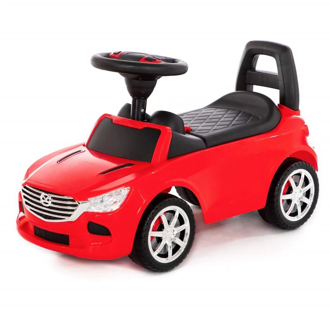 Каталка-автомобиль "SuperCar" №4 со звуковым сигналом (красная)
