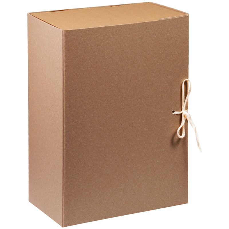 Короб архивный с завязками OfficeSpace разборный, без покрытия, 150мм, клапан