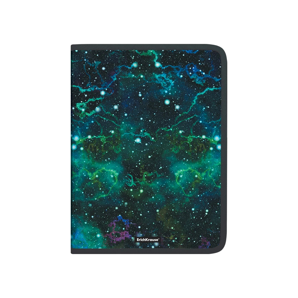 Папка для тетрадей на молнии пластиковая Erich Krause Emerald Stardust, А4 (в