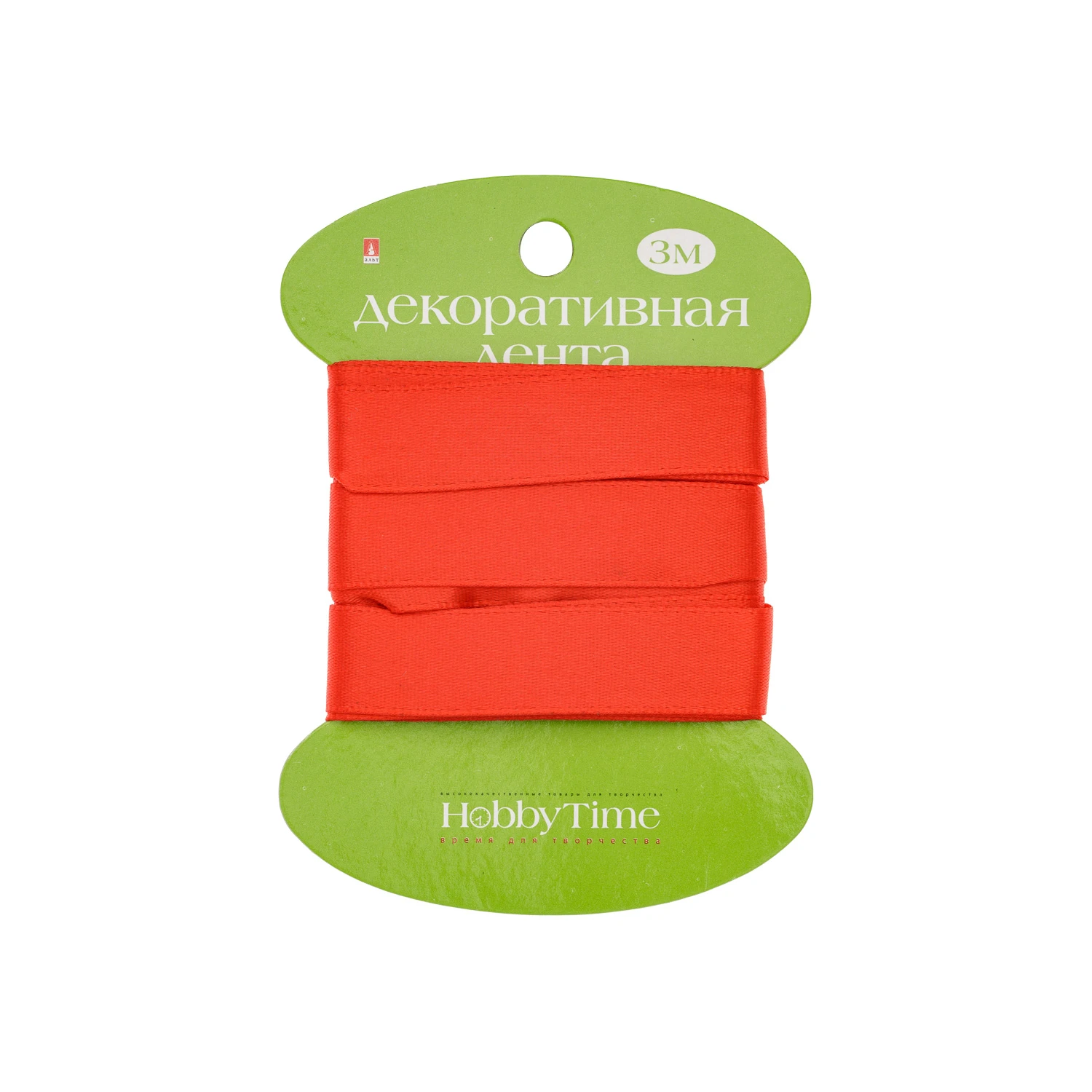 ЛЕНТА ДЕКОРАТИВНАЯ АТЛАСНАЯ, ШИРИНА 15 ММ., ДЛИНА 3 М., КРАСНАЯ