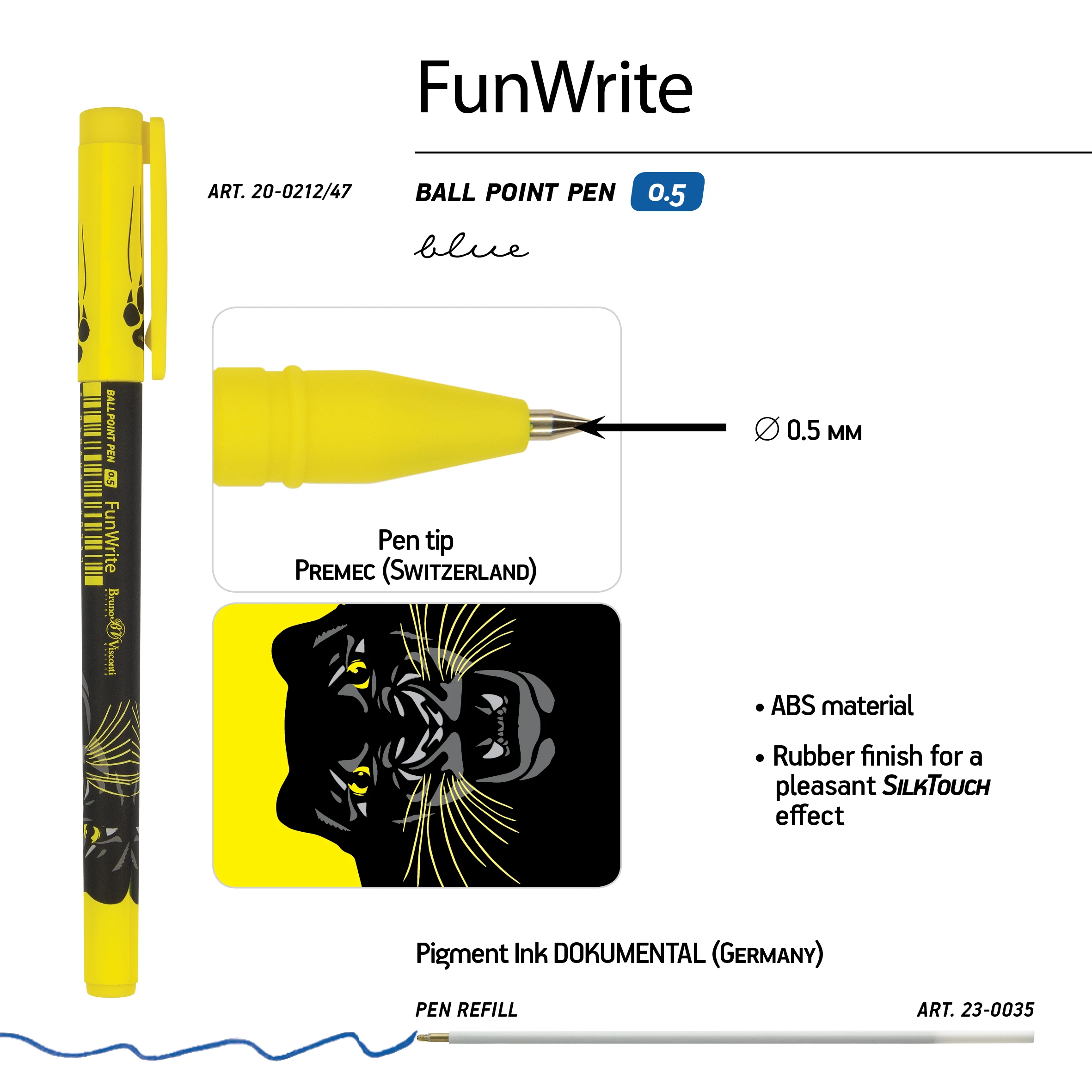 РУЧКА "FunWrite. Взгляд зверя. Пантера" ШАРИКОВАЯ 0.5 ММ, СИНЯЯ РУЧКА "FunWrite. Взгляд зверя. Пантера" ШАРИКОВАЯ 0.5 ММ, СИНЯЯ