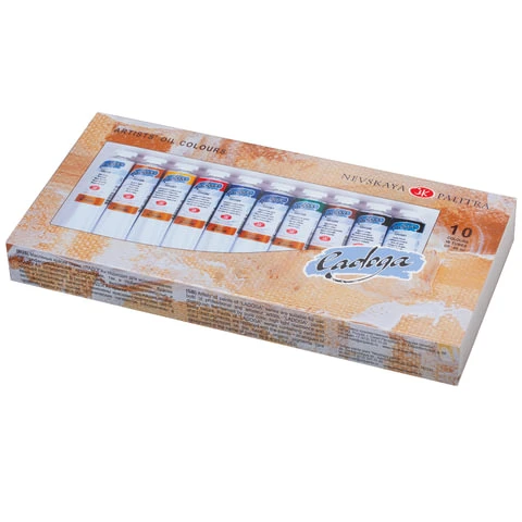 Краски масляные художественные "Ладога", НАБОР 10 цветов по 46 мл, в