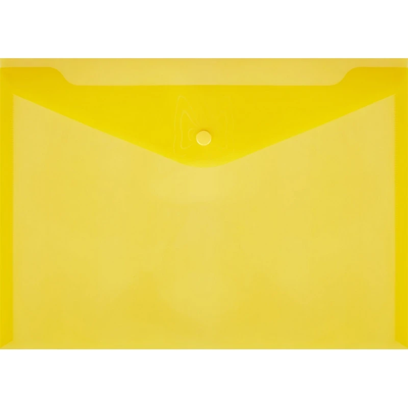 Папка-конверт на кнопке КНК 180 желтый прз. 10шт/уп