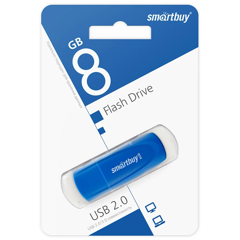 Память Smart Buy "Scout" 8GB, USB 2.0 Flash Drive, синий Память Smart Buy "Scout" 8GB, USB 2.0 Flash Drive, синий