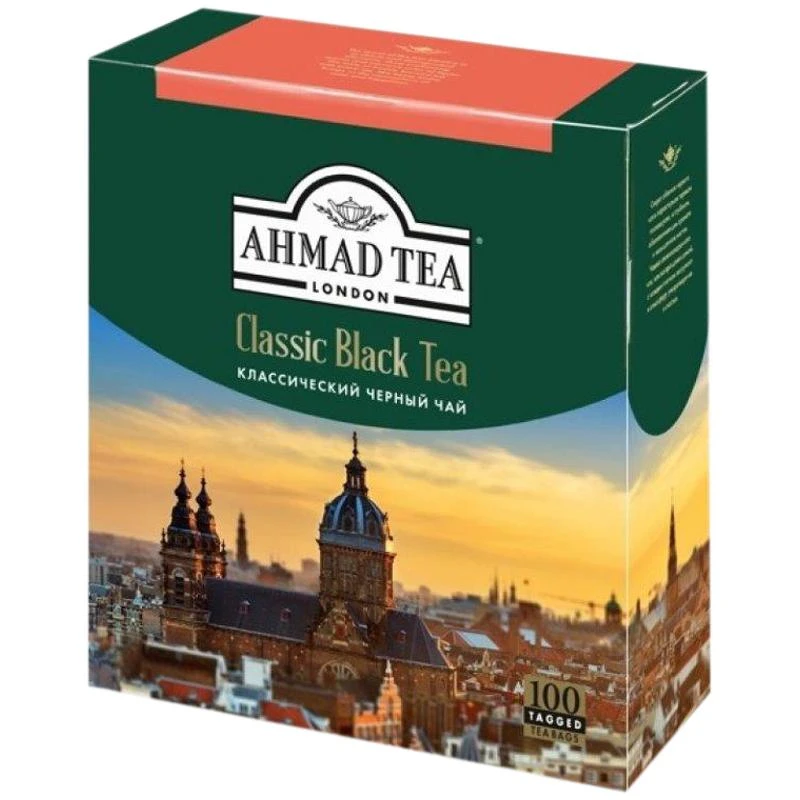 Чай Ahmad Tea "Классический", черный, 100 пакетиков по 2г 1665-08 Чай Ahmad Tea "Классический", черный, 100 пакетиков по 2г 1665-08