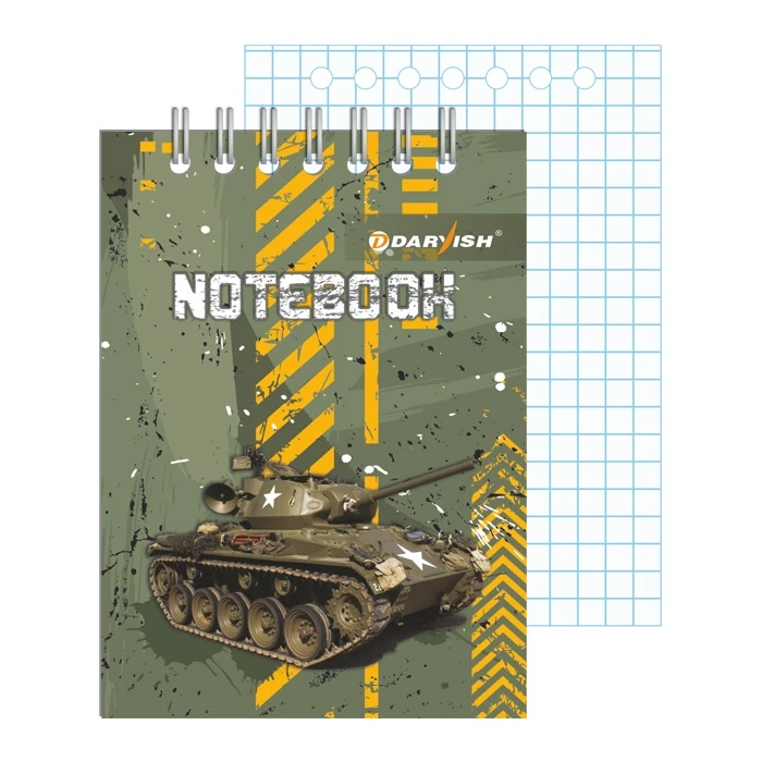 Блокнот 7*10см 60л "Танки" на гребне плотность 55гр/м2