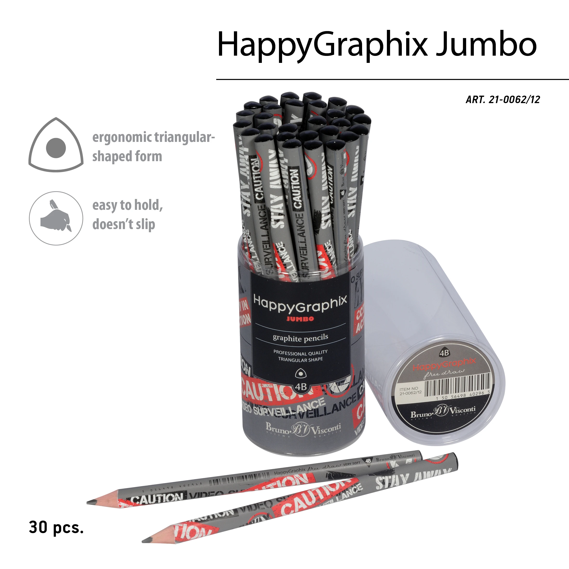 КАРАНДАШ ЧЕРНОГРАФИТОВЫЙ "HappyGraphix Jumbo. Keep Away. Video camera" КАРАНДАШ ЧЕРНОГРАФИТОВЫЙ "HappyGraphix Jumbo. Keep Away. Video camera"
