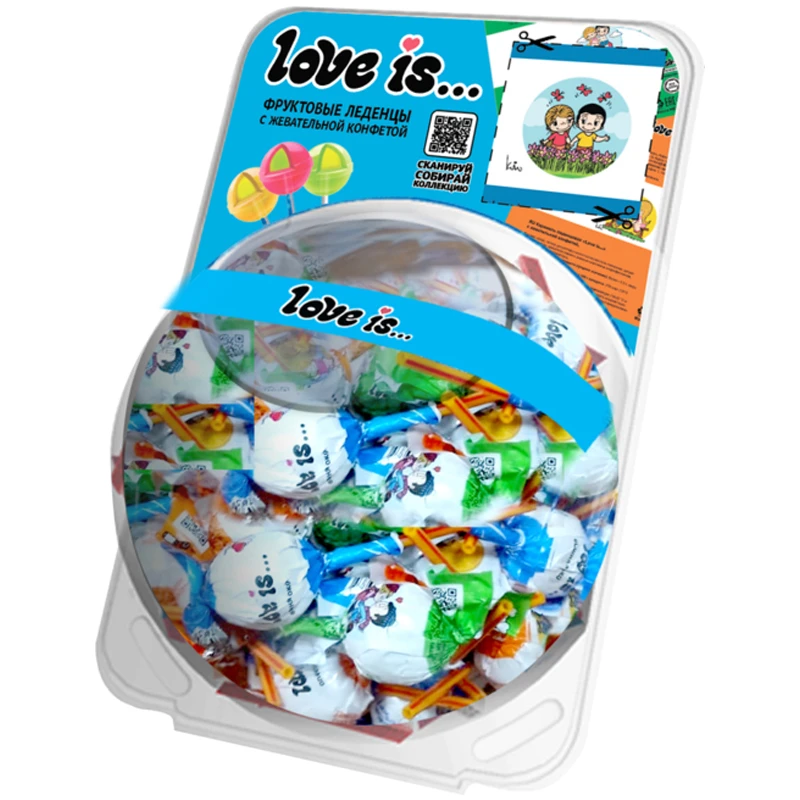 Леденец на палочке с жевательной конфетой Love is…, микс-вкус 17,5г (упаковка Леденец на палочке с жевательной конфетой Love is…, микс-вкус 17,5г (упаковка