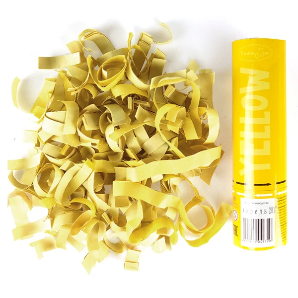 20 см Пневмохлопушка Желтое конфетти 20 см Пневмохлопушка Желтое конфетти