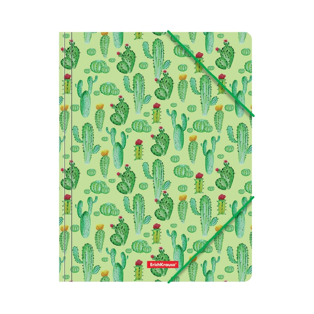 Папка на резинках пластиковая ErichKrause® Tropical Cactus, A4 (в пакете по 4 Папка на резинках пластиковая ErichKrause® Tropical Cactus, A4 (в пакете по 4
