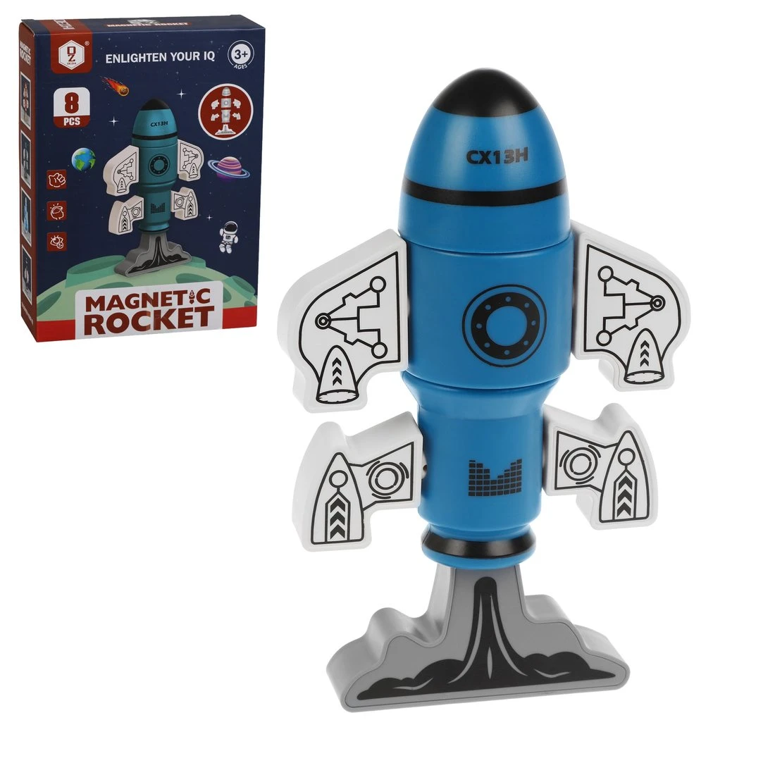 Конструктор магнитный Ракета, 8 деталей Конструктор магнитный Ракета, 8 деталей