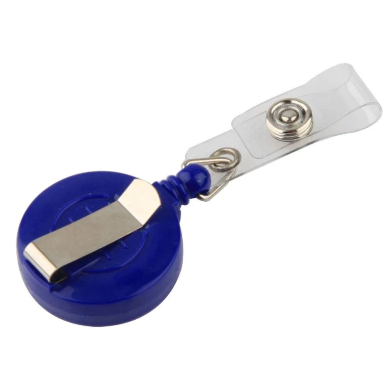 Держатель для бейджа Attache Economy с рулеткой синий (без бейджа)10шт в уп