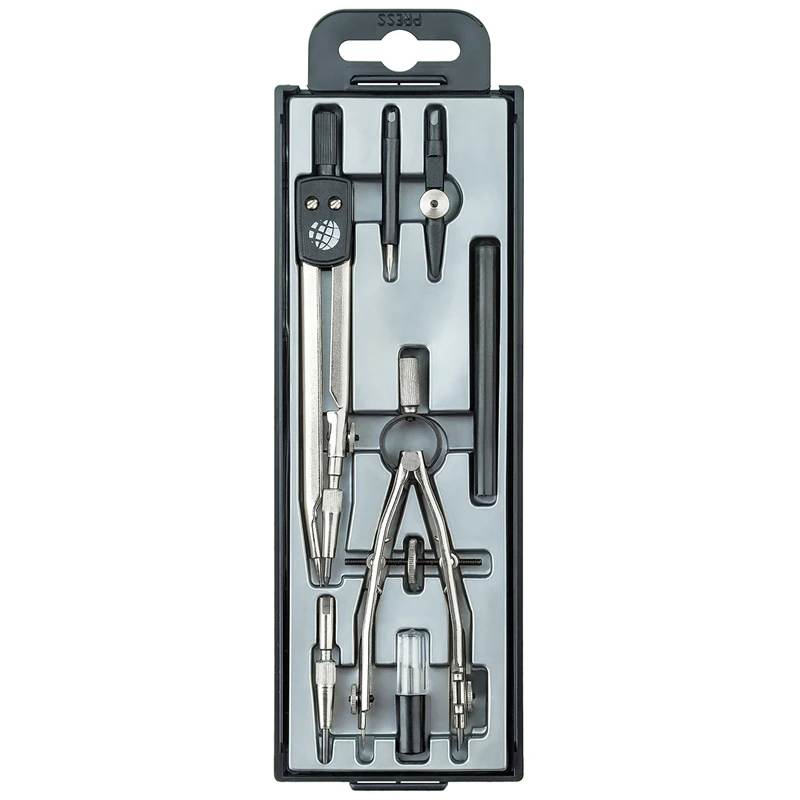 Готовальня Globus "Junior", 7 предметов, циркуль 125мм, пластиковый