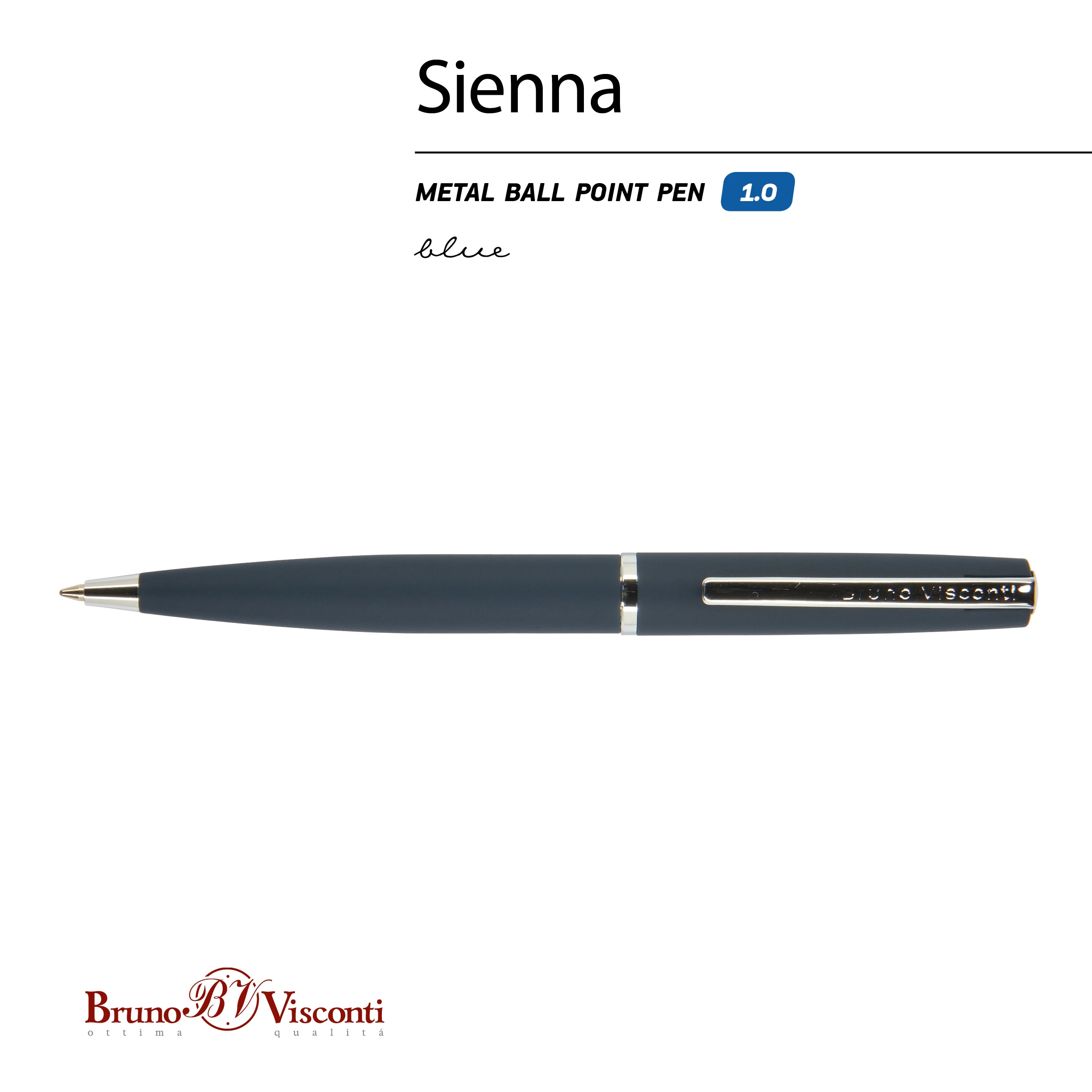 РУЧКА "SIENNA" ШАРИКОВАЯ АВТОМАТИЧЕСКАЯ, СИНИЙ МЕТАЛЛИЧЕСКИЙ КОРПУС