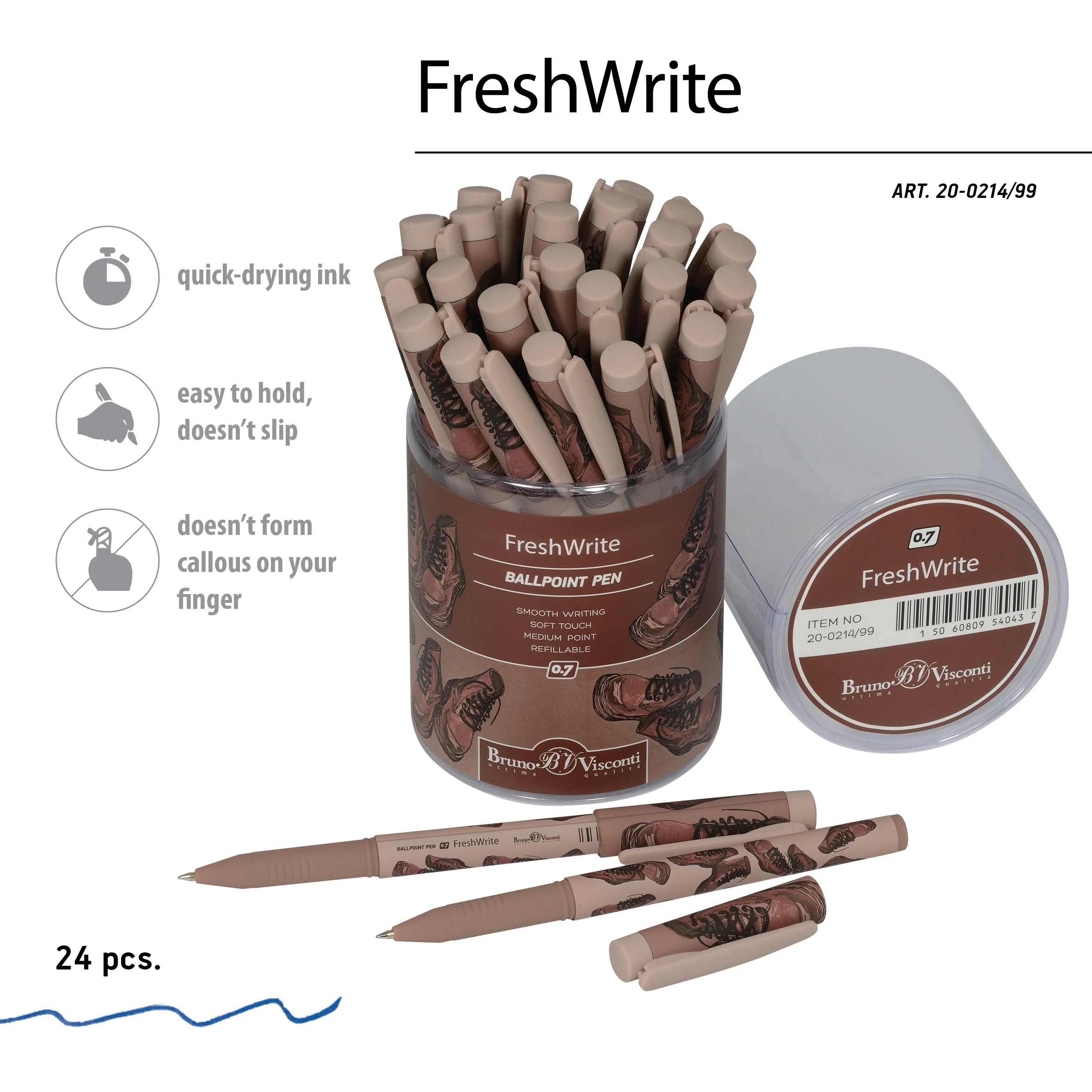 РУЧКА "FreshWrite. Boots. Коричневые ботинки", ШАРИКОВАЯ 0.7 ММ, СИНЯЯ РУЧКА "FreshWrite. Boots. Коричневые ботинки", ШАРИКОВАЯ 0.7 ММ, СИНЯЯ