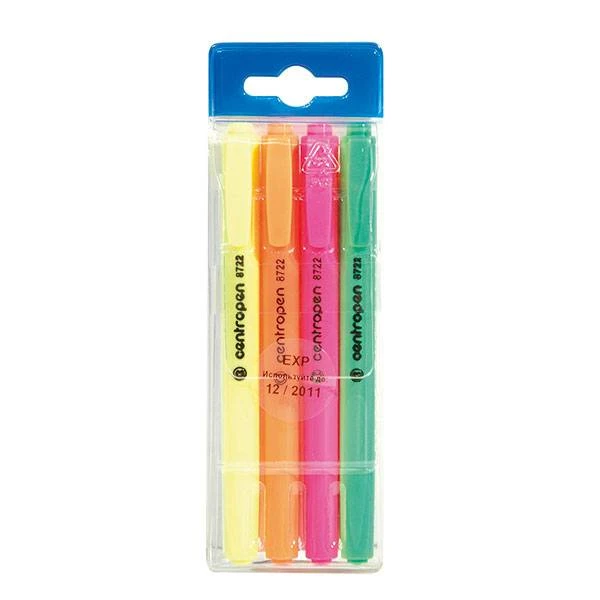 Набор текст.марк. CENTROPEN FAX 1-4 мм ассорти скошенный 4 шт.: 8722/04 штр.: Набор текст.марк. CENTROPEN FAX 1-4 мм ассорти скошенный 4 шт.: 8722/04 штр.:
