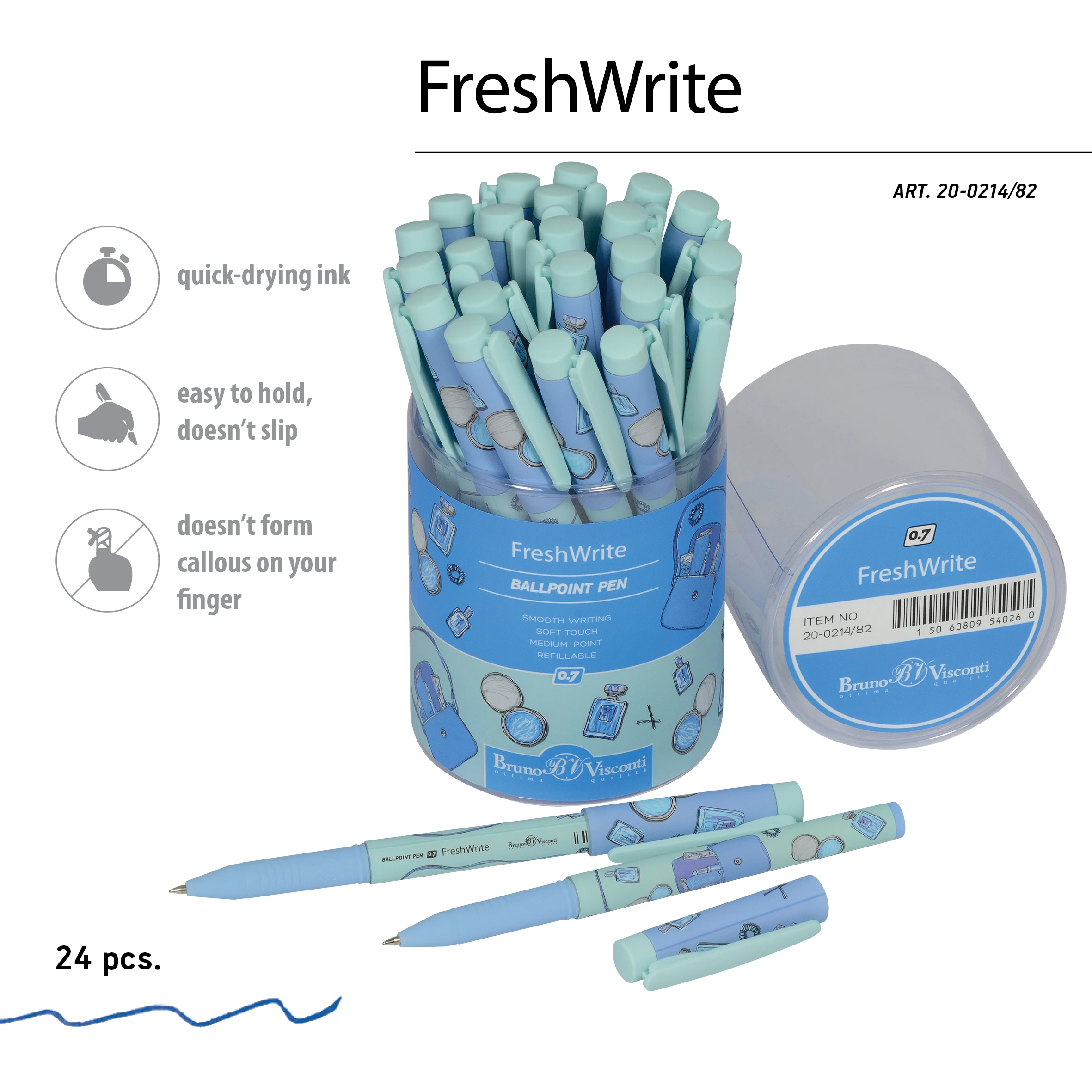 РУЧКА "FreshWrite. Life Style. Blue dream" ШАРИКОВАЯ 0.7 ММ, СИНЯЯ РУЧКА "FreshWrite. Life Style. Blue dream" ШАРИКОВАЯ 0.7 ММ, СИНЯЯ