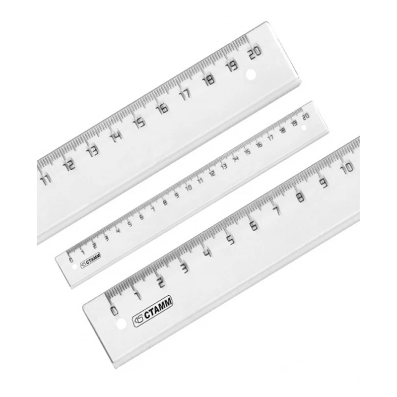 Линейка 20см Стамм, пластиковая, прозрачная бесцветная Линейка 20см Стамм, пластиковая, прозрачная бесцветная