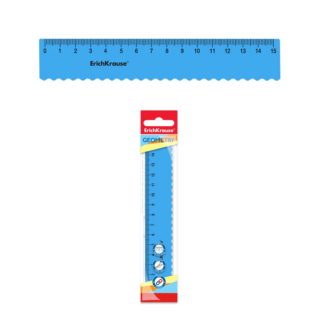 Линейка с волнистым краем гибкая пластиковая Erich Krause® Bubble Gum, 15см,