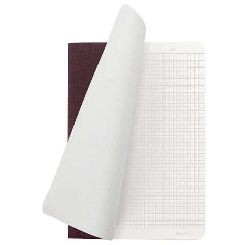 Тетрадь 48 л. в клетку обложка кожзам под рогожку, сшивка, A5 (147х210мм),