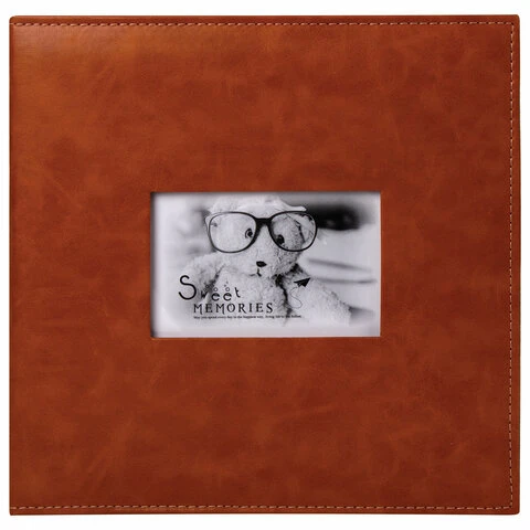 Фотоальбом BRAUBERG "Premium Brown" 20 магнитных листов 30х32 см, под