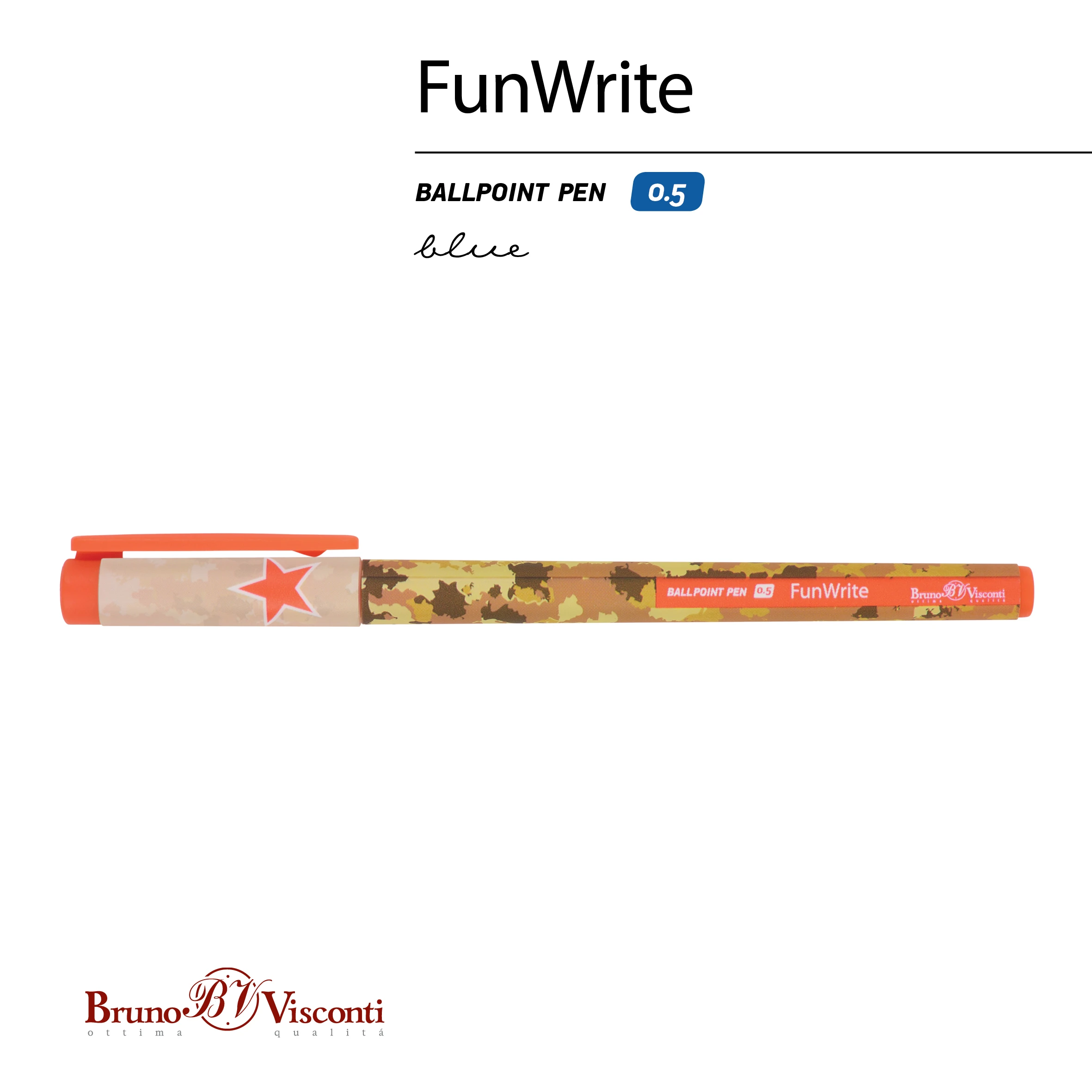 РУЧКА "FunWrite. Military. Sand" ШАРИКОВАЯ, 0.5 ММ, СИНЯЯ РУЧКА "FunWrite. Military. Sand" ШАРИКОВАЯ, 0.5 ММ, СИНЯЯ