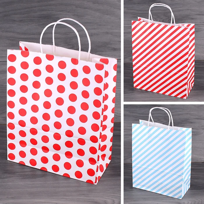 Пакет подарочный 33*26*12см "Darvish" ассорти горошек,полоски