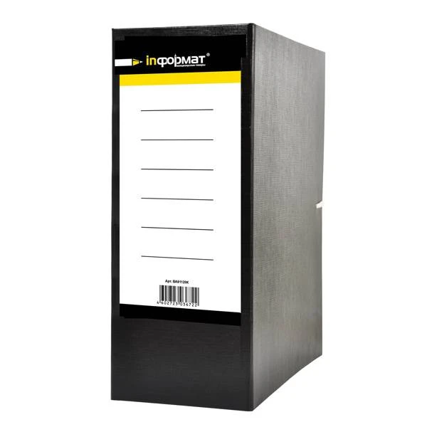 Короб архивный inФОРМАТ А4 120 мм черный бумвинил разобран.: ВА91120К штр.: Короб архивный inФОРМАТ А4 120 мм черный бумвинил разобран.: ВА91120К штр.: