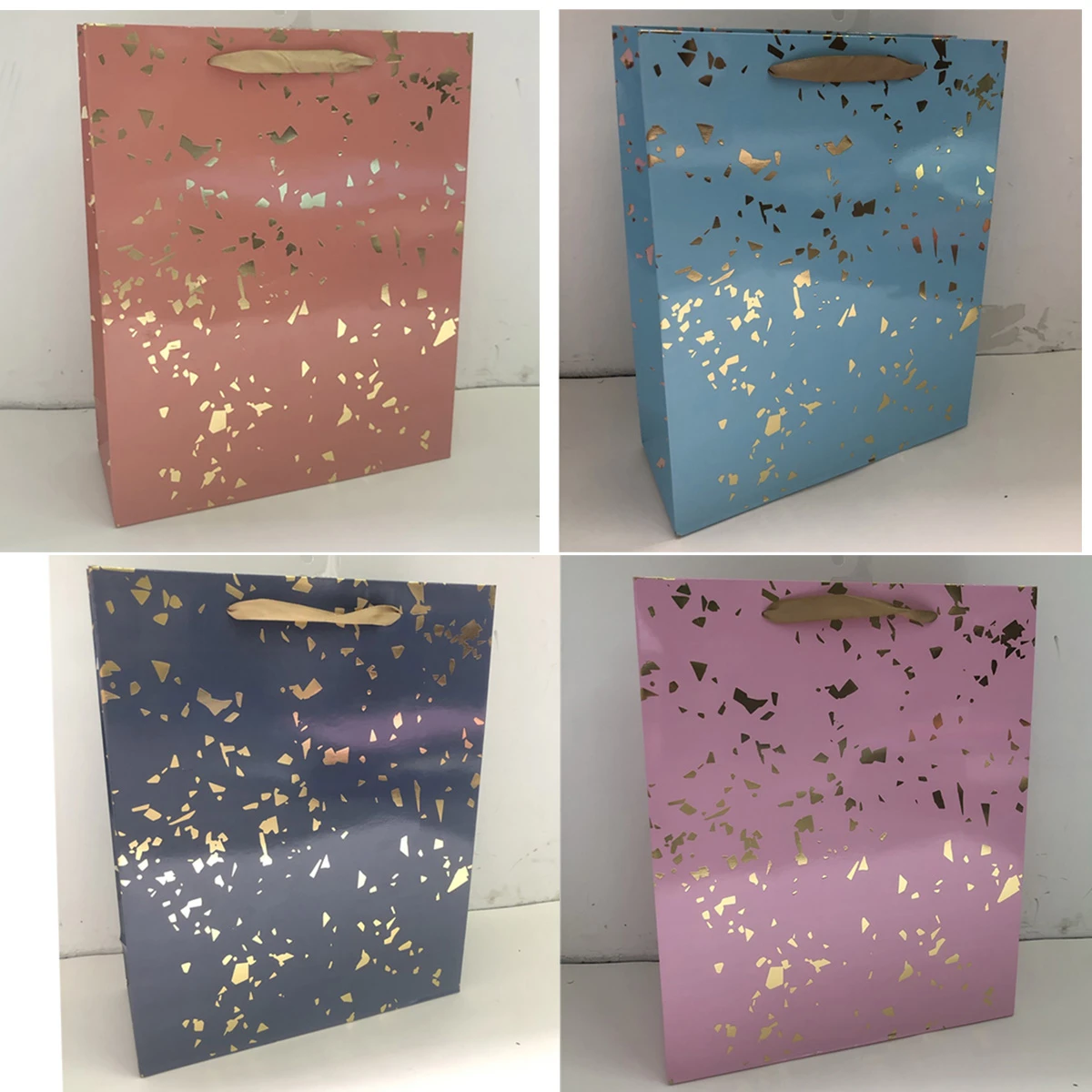 Подарочный пакет большой 26x32x10 см, ламинированный, декор фольга