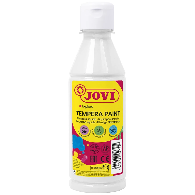 Гуашь JOVI, с повышенным содержанием пигмента, белая, 250мл.