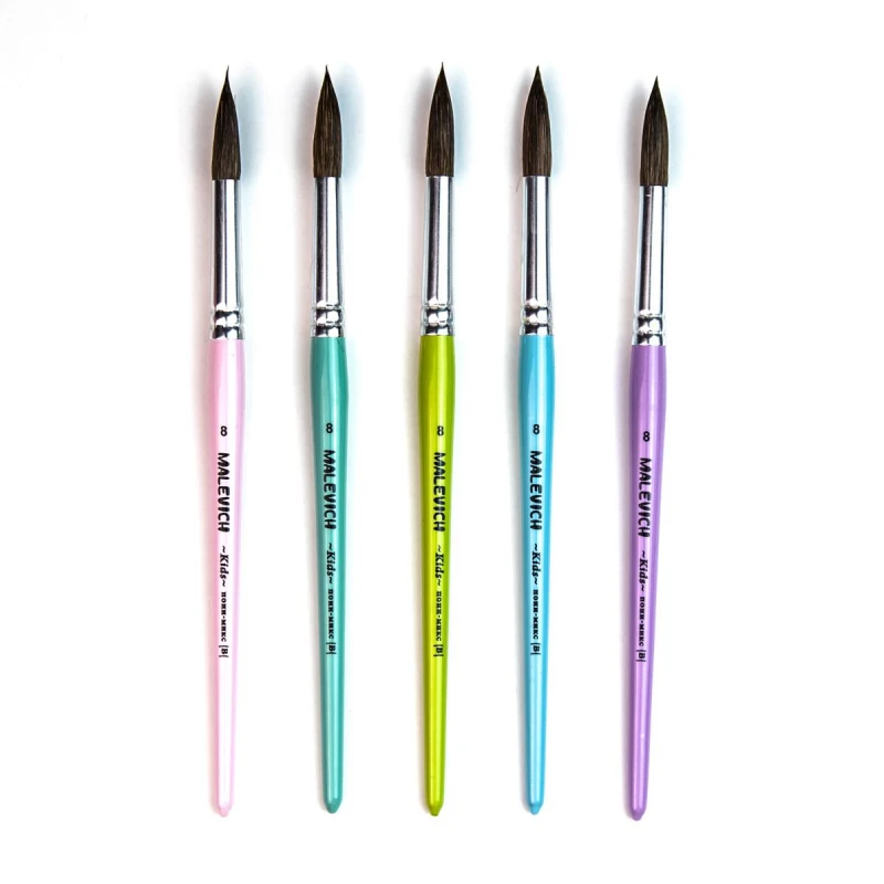 Кисть пони микс Малевичъ KIDS, круглая, №8 733108 Кисть пони микс Малевичъ KIDS, круглая, №8 733108